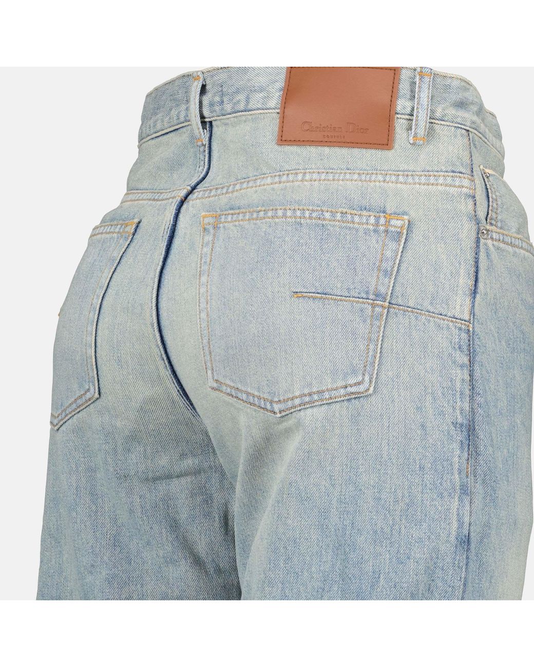 Dior Blue Homme Logo Patch Straight-Leg Jeans for men