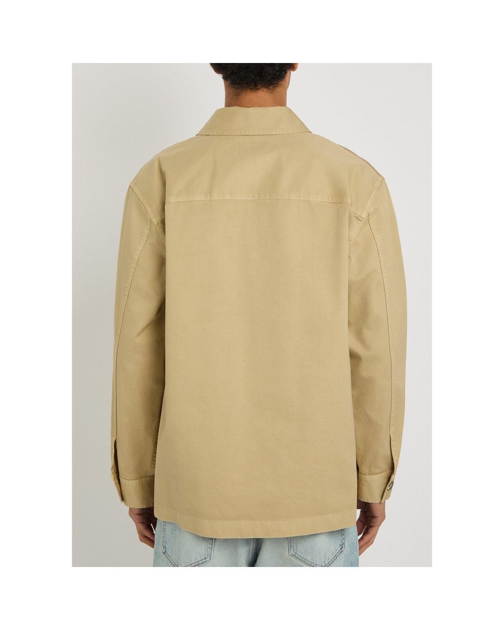 Saint Laurent Natural Lapelled Long-Sleeved Shirt Jacket for men