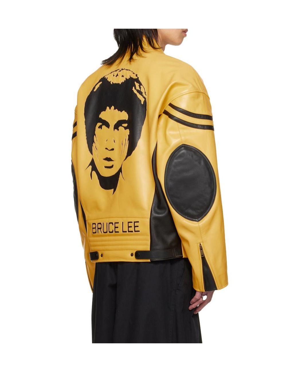Lu'u Dan Metallic Bruce Lee X Lựu Đạn Collaboration Legacy Moto L-D Stand Collar Leather Jacket for men