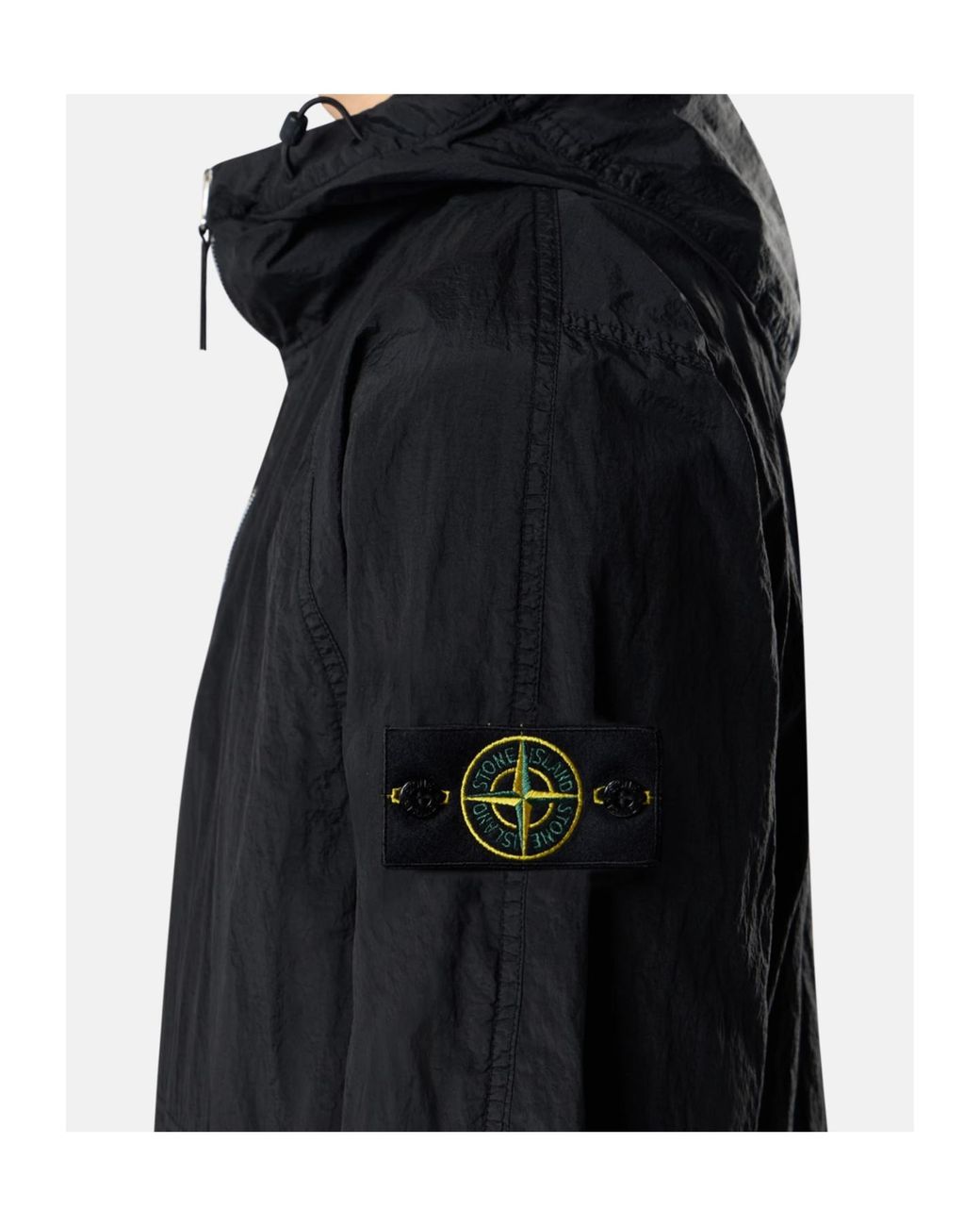 Stone Island Black Logo Patch Zip-Up Jacket for men