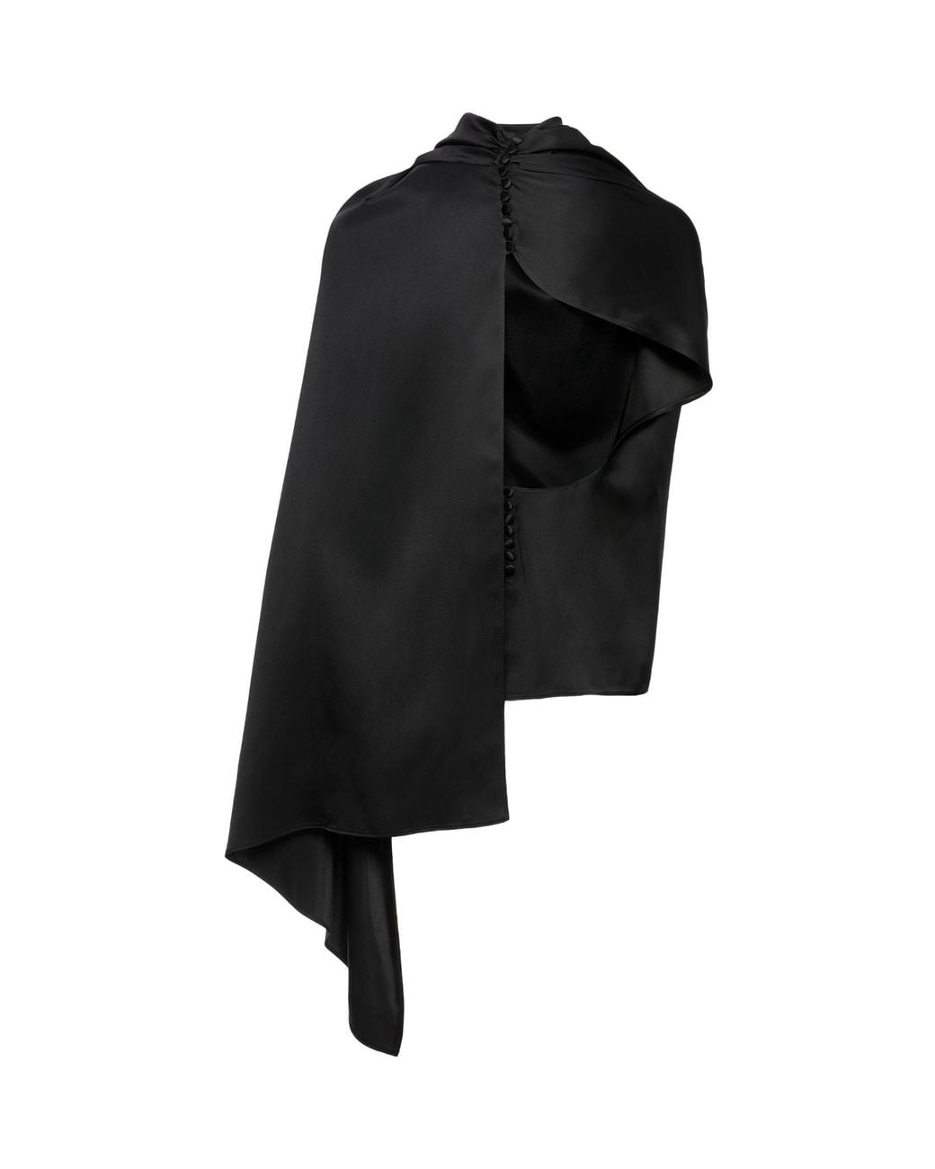 Magda Butrym Black Asymmetric Drape Top