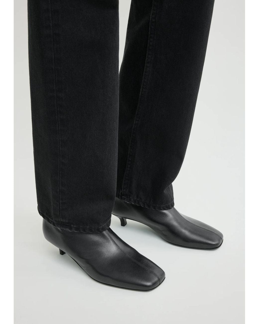 Totême  Black Rear-Zip Square-Toe Boots