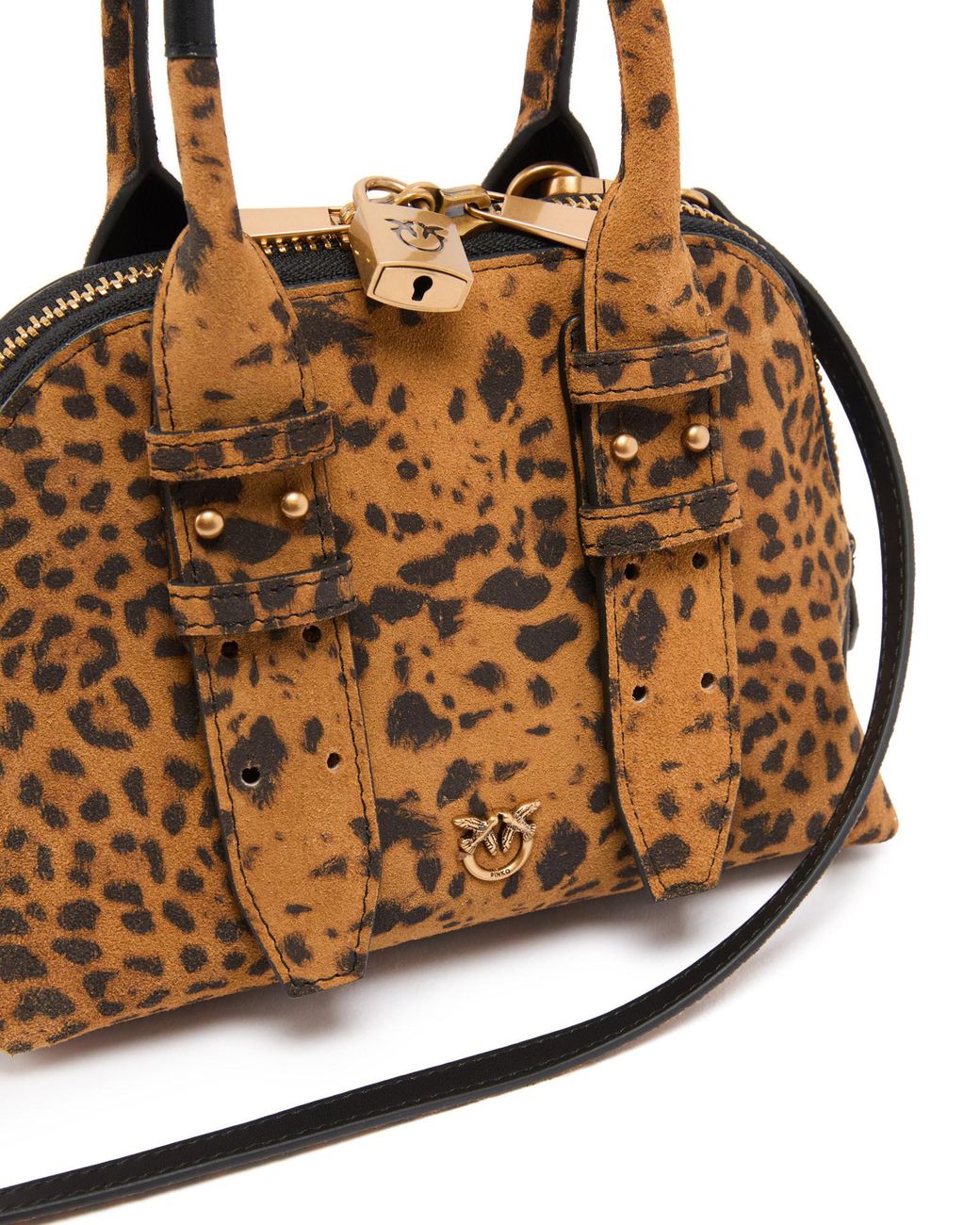 Pinko Brown Leopard Patterned Zip-Up Tote Bag