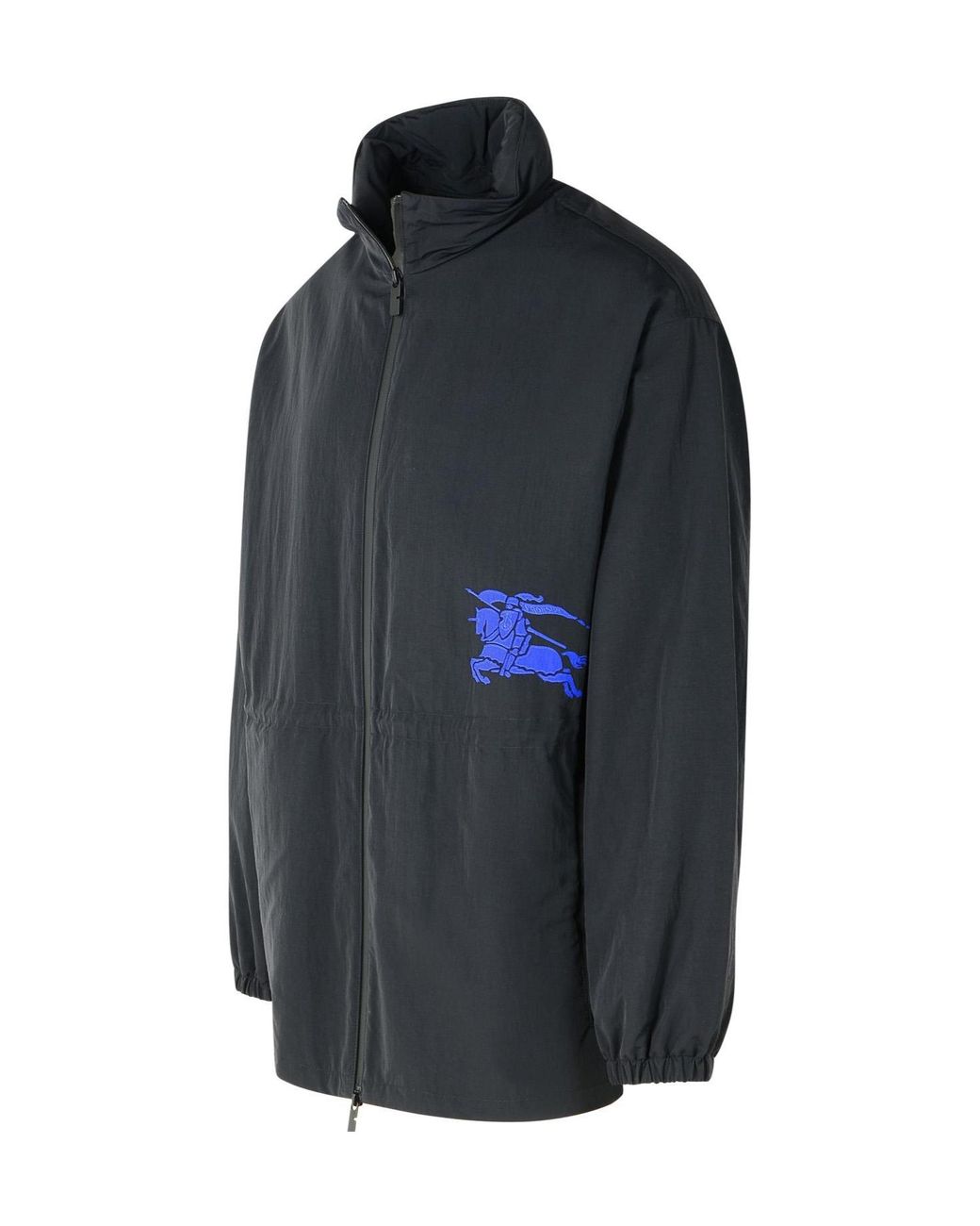 Burberry Blue Ekd Motif Drawstring Waist Zipped Jacket for men