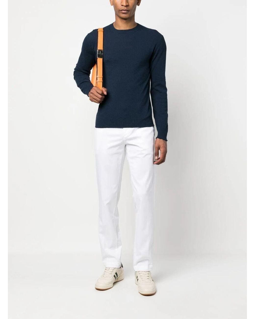 Drumohr Blue Crew Neck Pullover Sweater for men