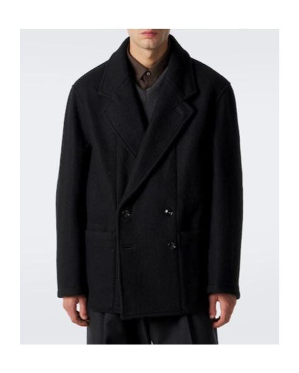 Lemaire Black Classic Tailored Coat for men