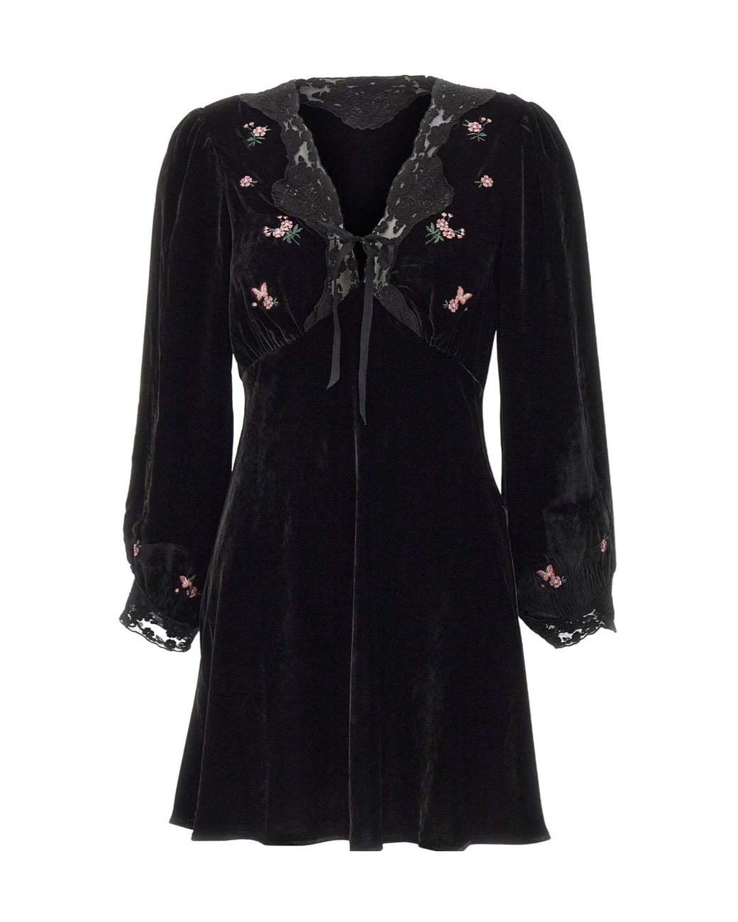 Rixo Black Long-Sleeved Dress