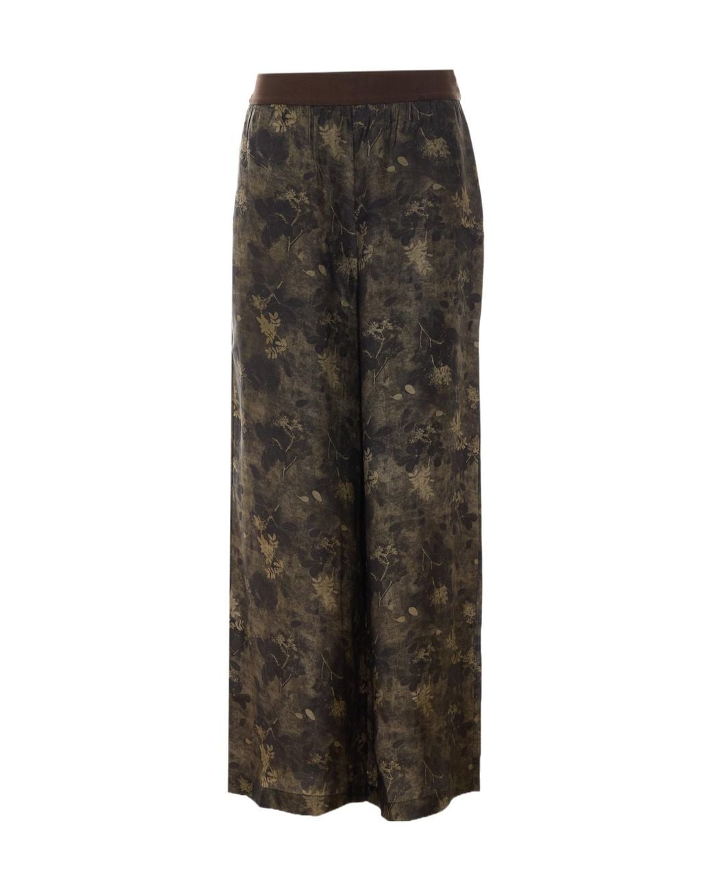 Uma Wang Brown Pansy Printed Trousers