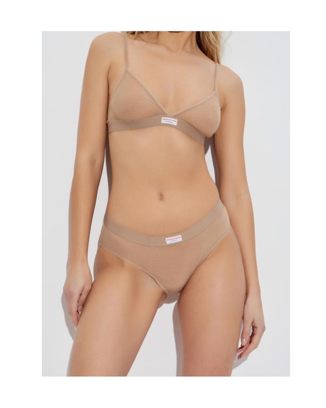 Alexander Wang Natural Sheer Mesh Briefs