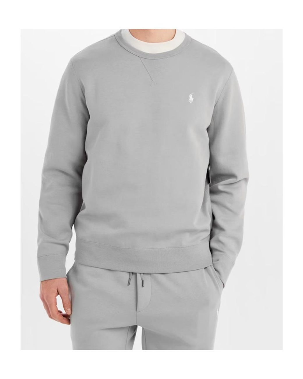 Polo Ralph Lauren Gray Logo Crew Neck Tech Sweatshirt for men