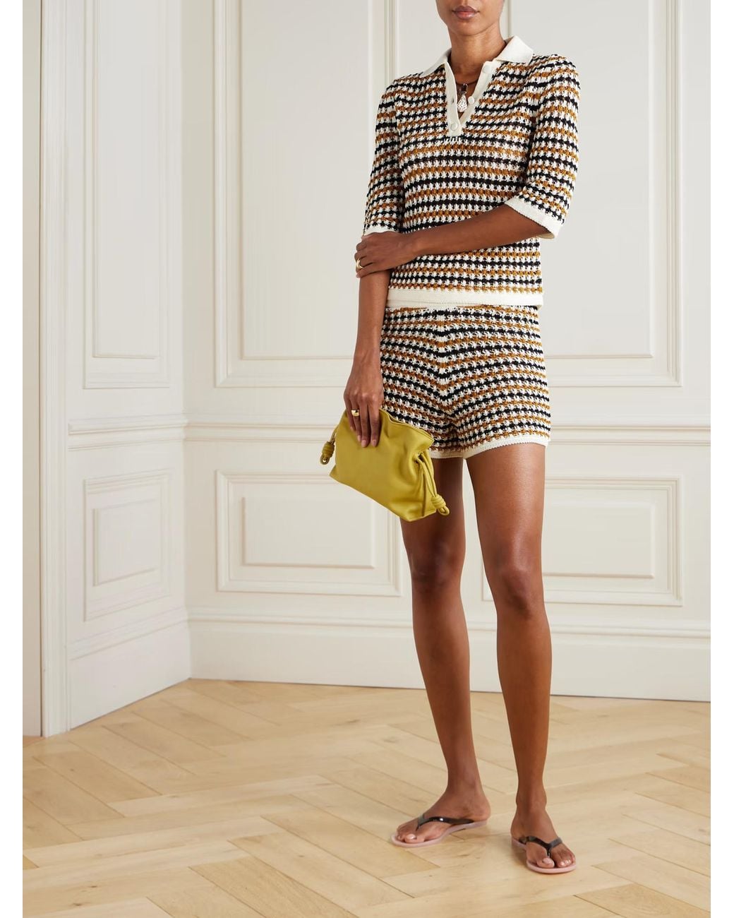 Eres Multicolor Disco Striped Crochet Shorts