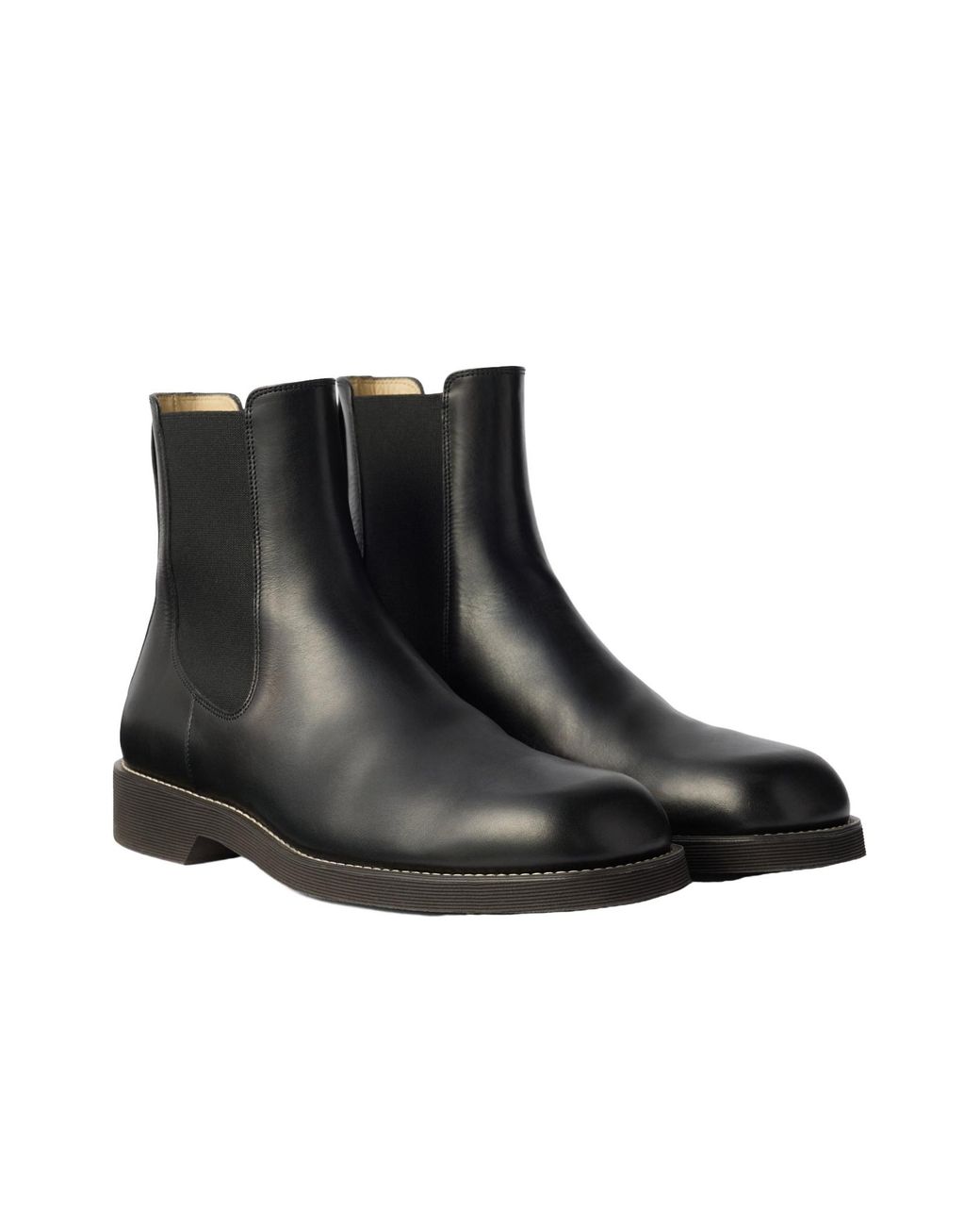 Lemaire Black Leather Chelsea Boots for men