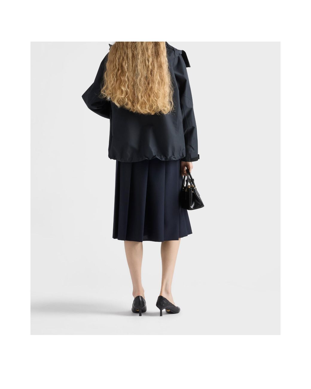 Prada Blue Zip-Up Hooded Jacket