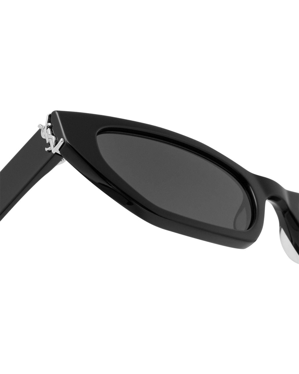 Saint Laurent White Cat-Eye Narrow-Frame Sunglasses for men