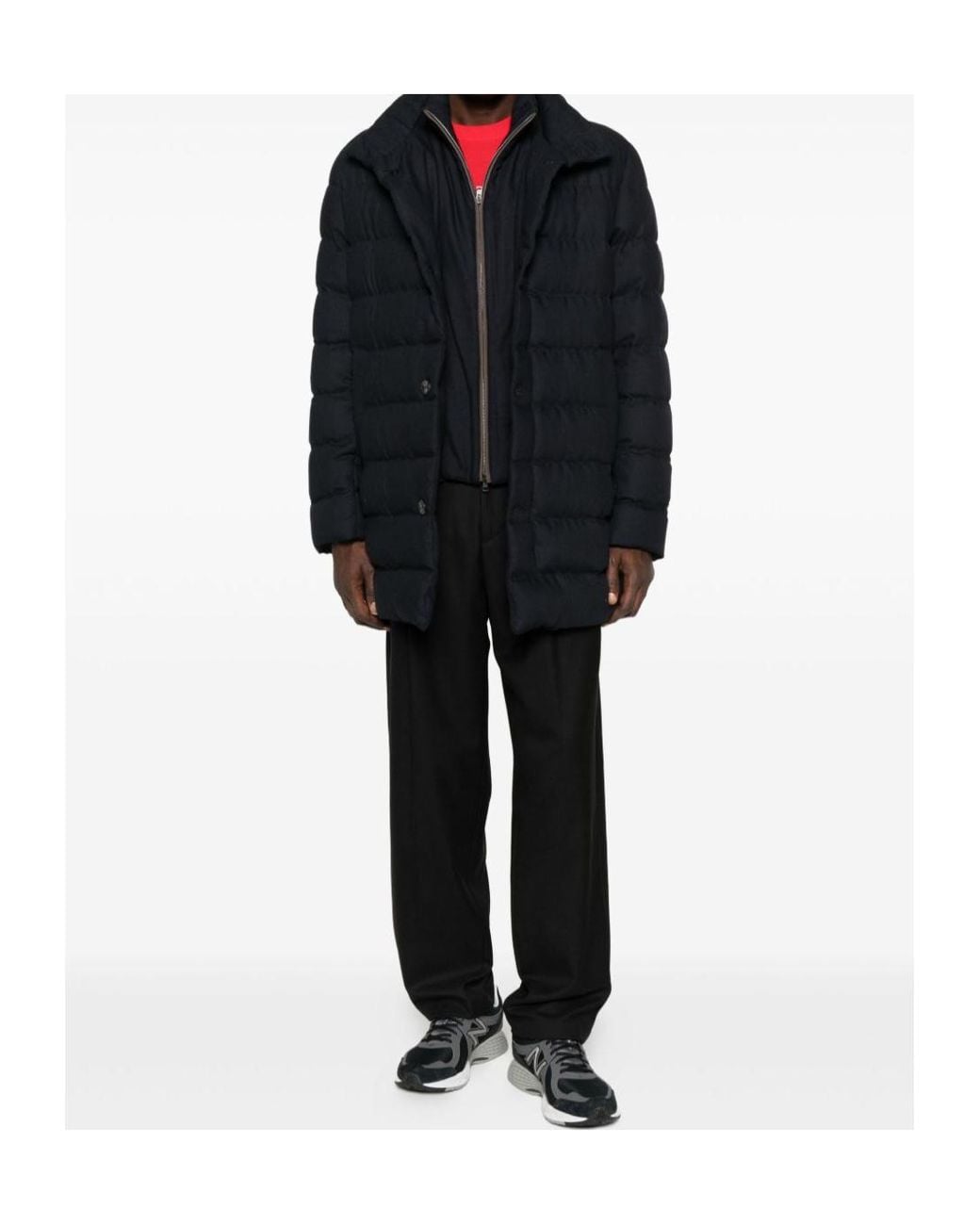 Herno Blue High Neck Quilted Padded Jacket for men