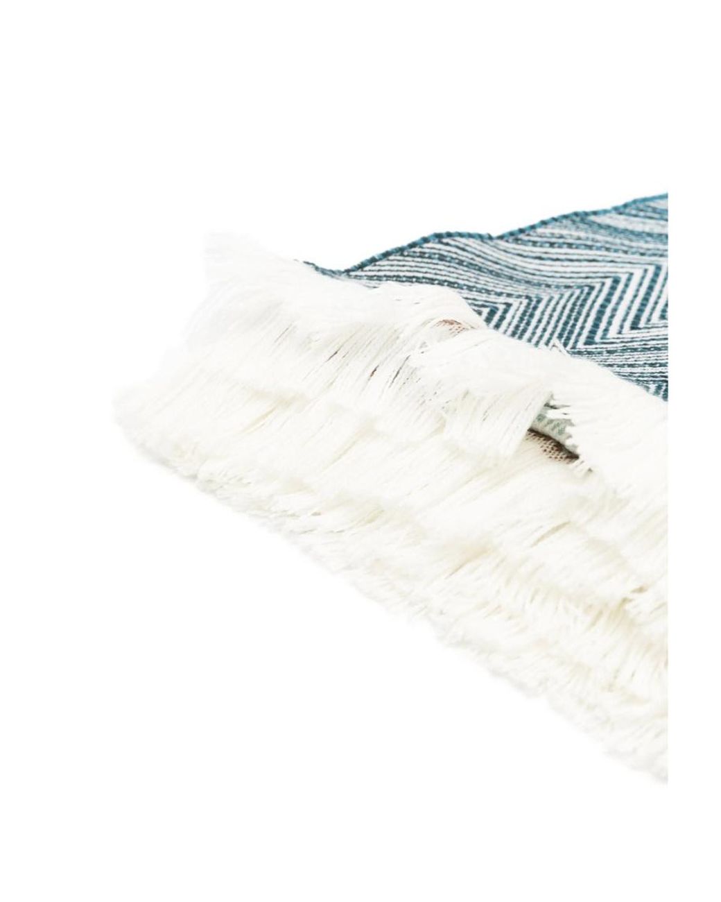Missoni Blue Chevron-Pattern Fringed Blanket (130 X 190)