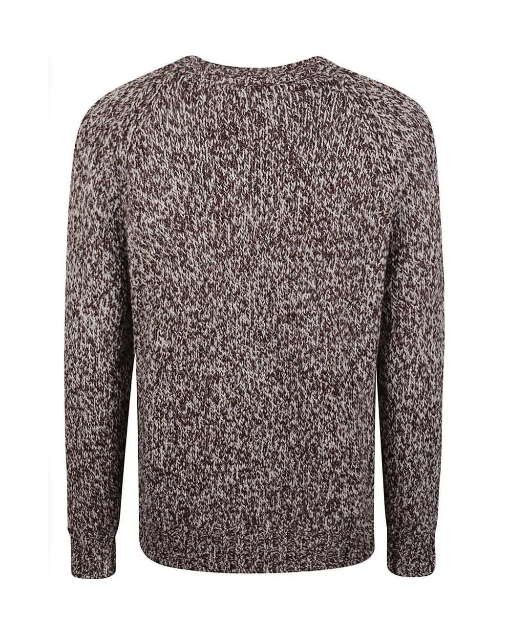 Ballantyne Gray Raw Diamond Crewneck Knitted Jumper for men
