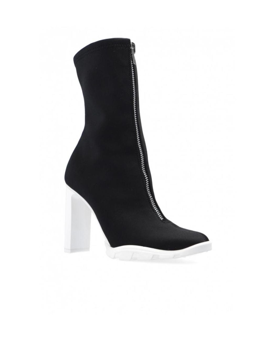 McQueen Black Slim Tread Zipped Boots