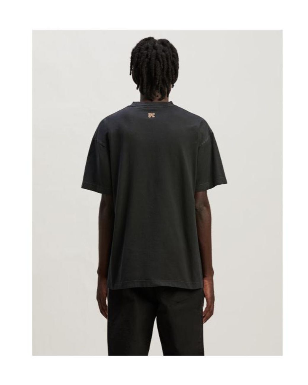 Palm Angels Black Logo Printed Crewneck T-Shirt for men