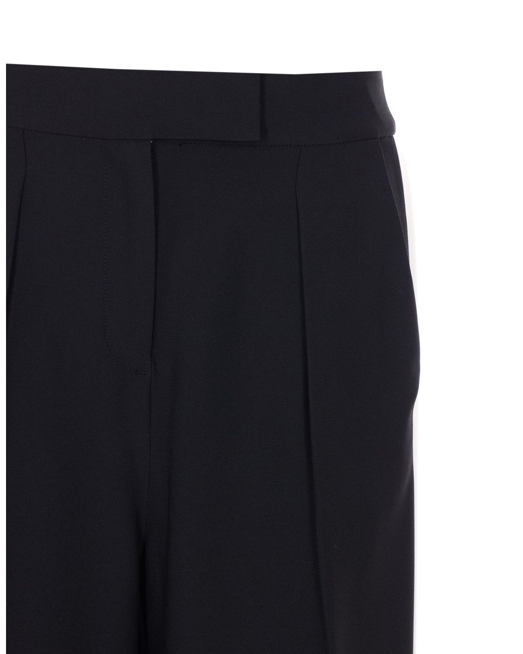 Patrizia Pepe Blue Side-Stripe Wide-Leg Pants