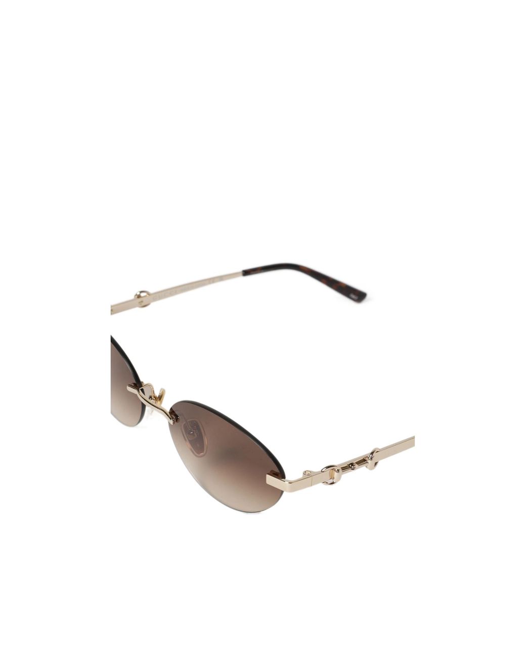 Gucci White Eyewear Oval Frame Sunglasses