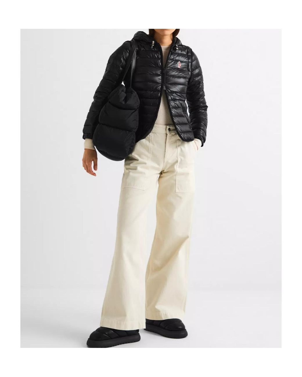 Moncler Black Long-Sleeved Cotton-Padded Jacket