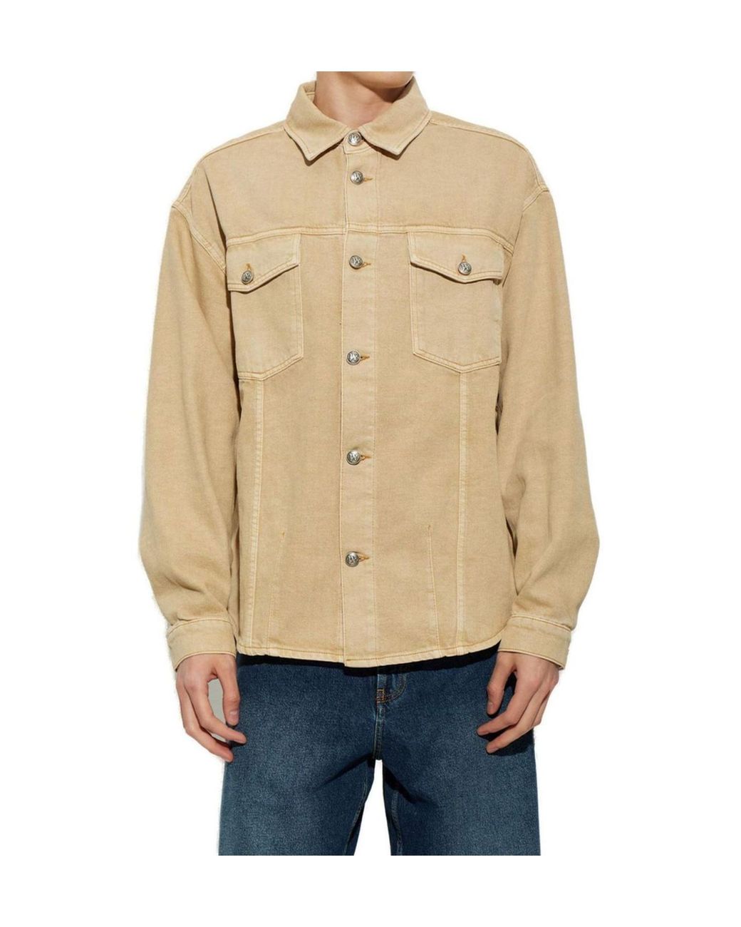 Palm Angels Natural Pocket Denim Shirt Jacket for men