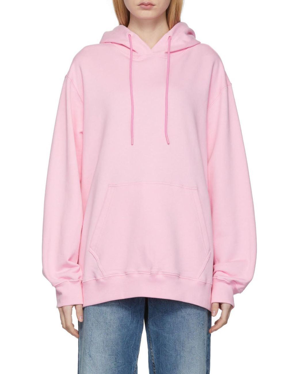 MSGM Pink Oversized Cotton Hoodie