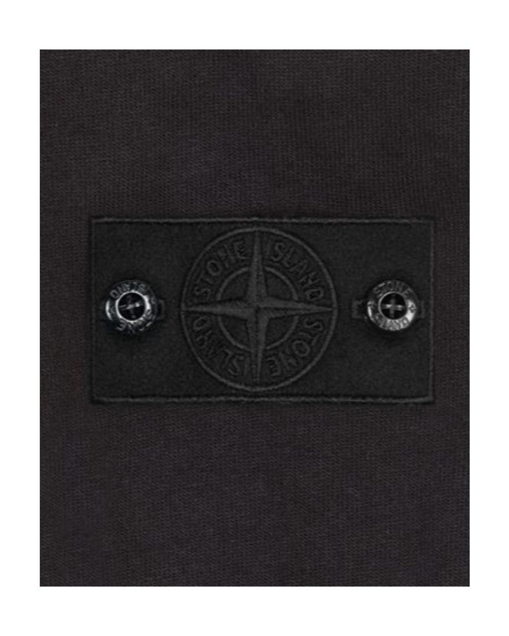 Stone Island Black Compass Patch Hoodie for men