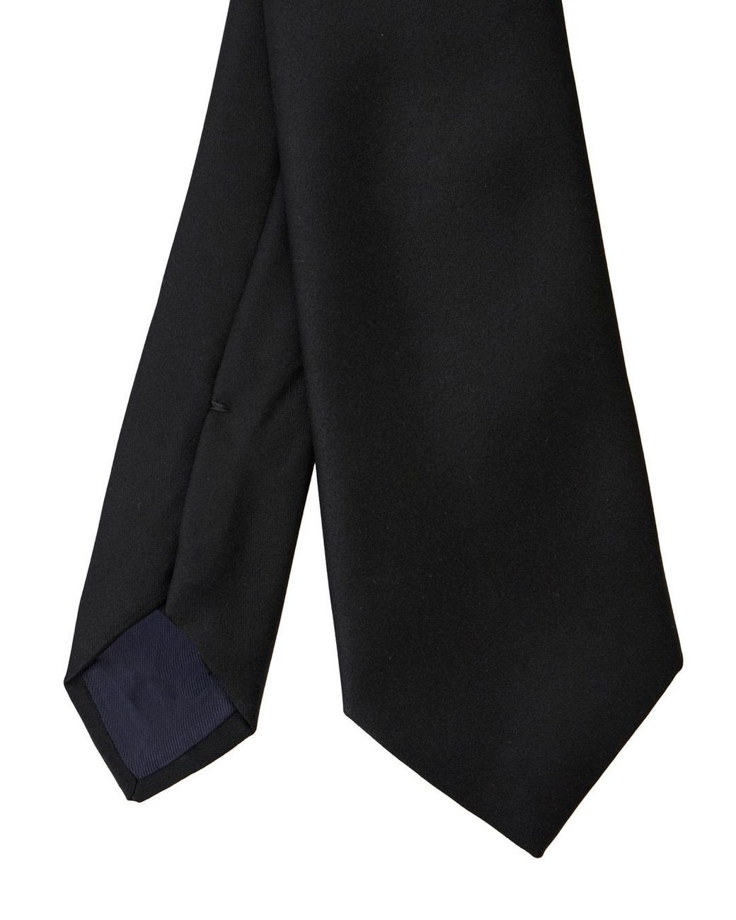 Tagliatore Black Satin-Finish Pointed Tie for men
