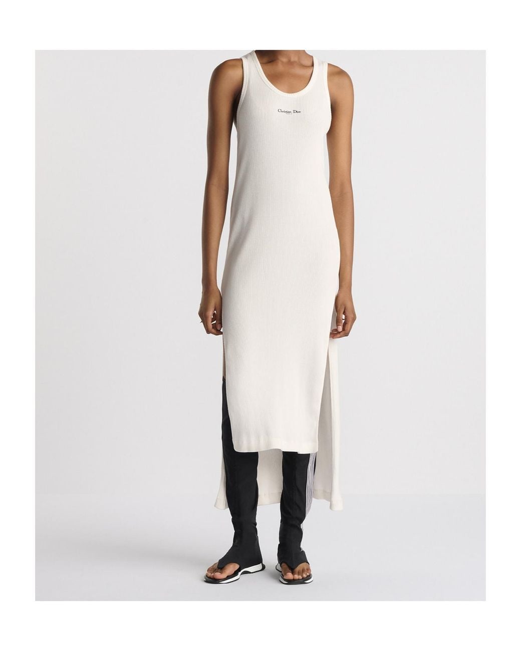 Dior White Mid-Length Straight Dress