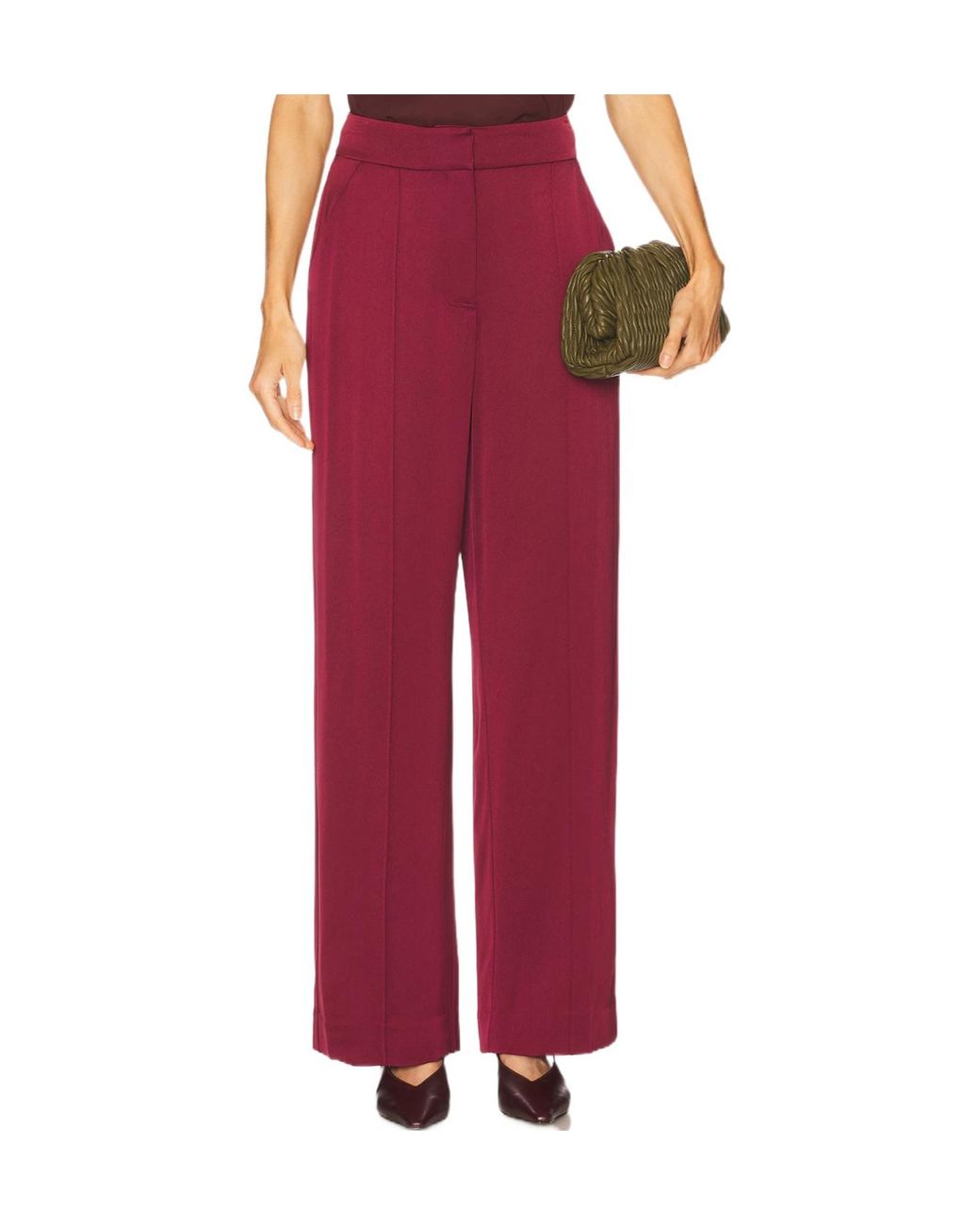 Jonathan Simkhai Red Akira Wide-Leg Pants