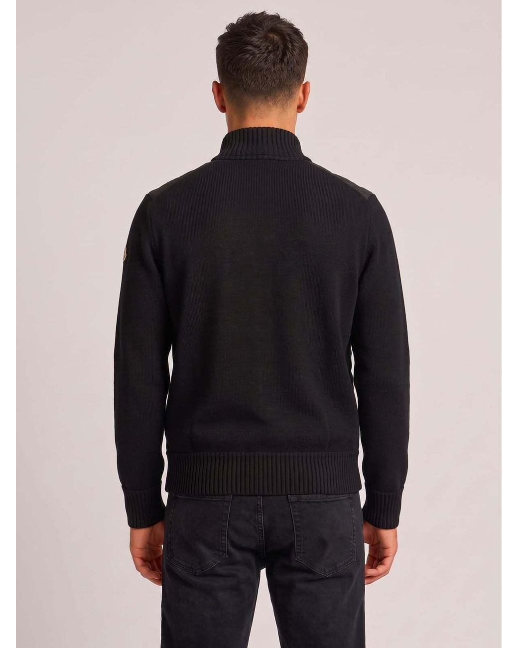 Moncler Black Quilted Zip-Up Cardigan for men