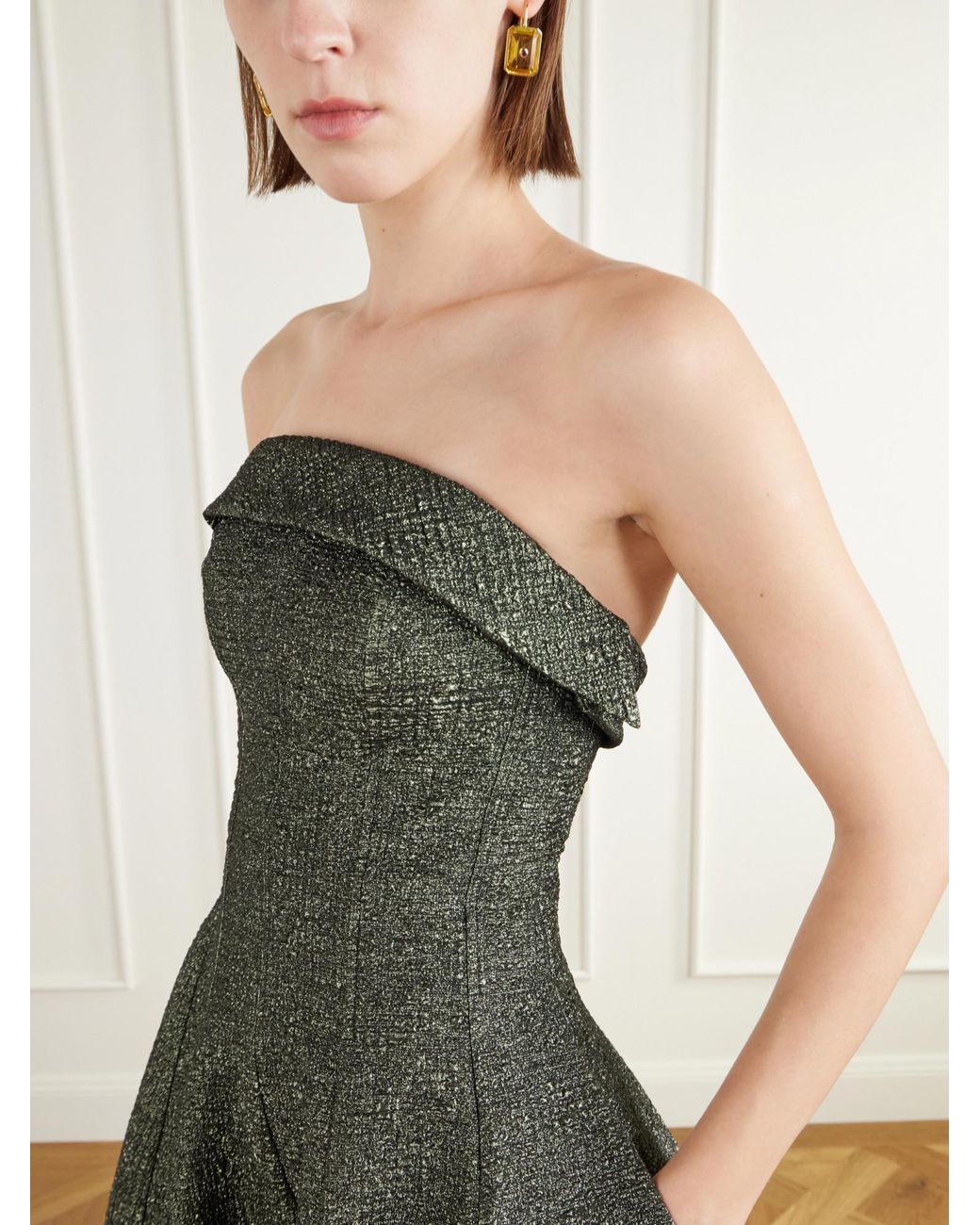 Jonathan Simkhai Multicolor Strapless Jacquard Gown