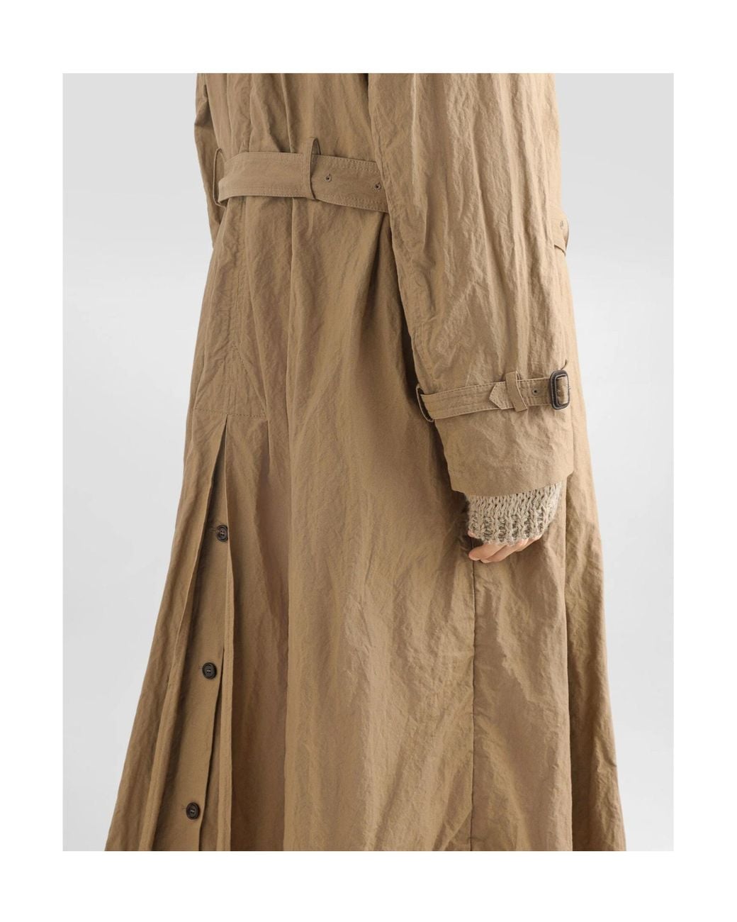 Dolce & Gabbana Natural Crinkled Belted Trench Coat for men