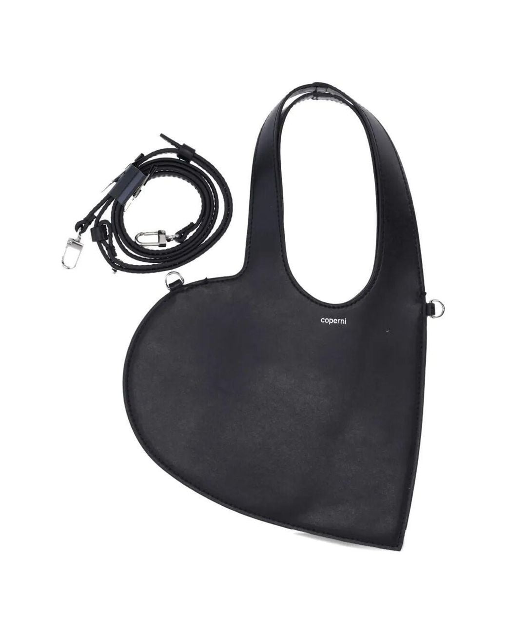 Coperni Black Mini Heart Tote Bag
