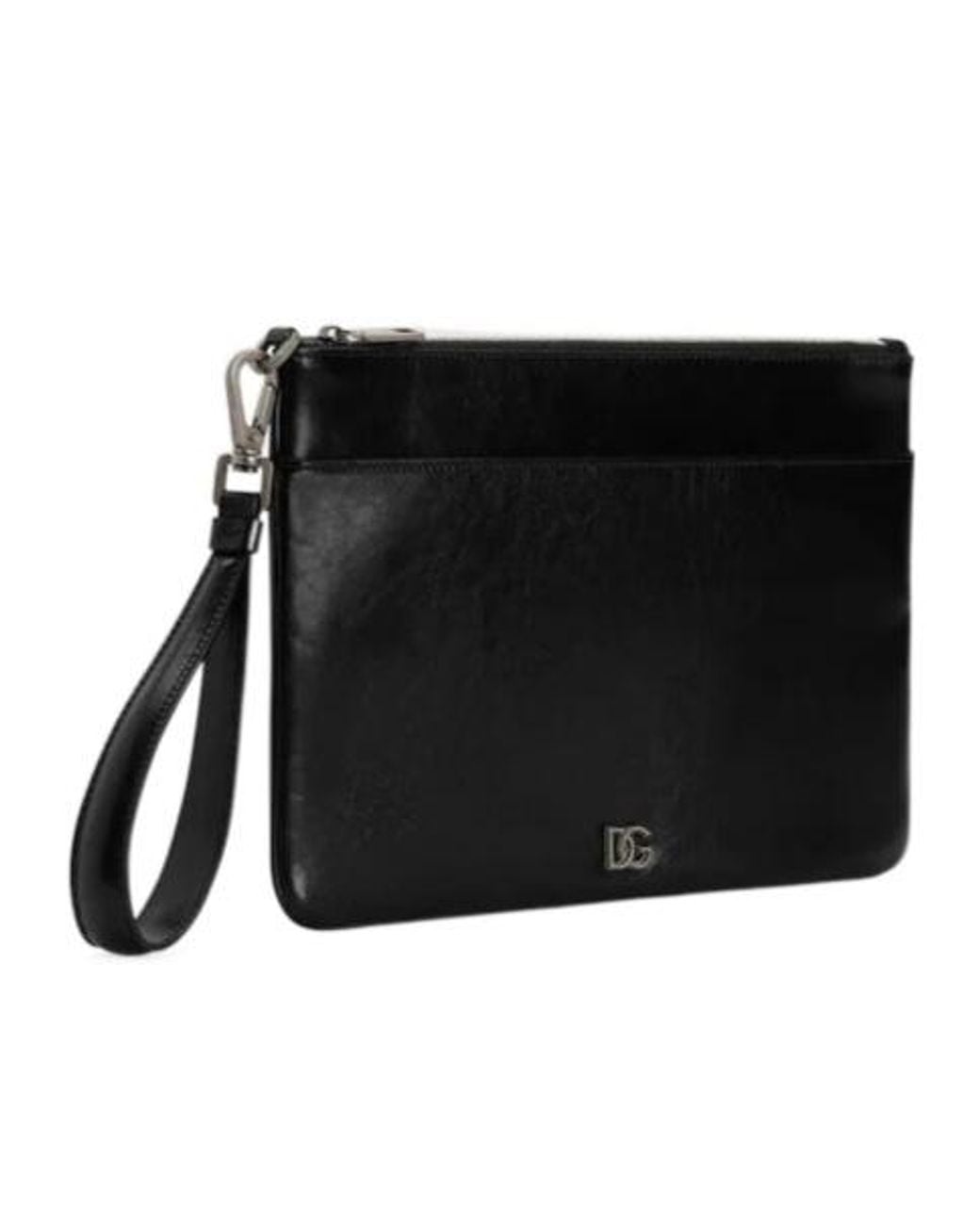 Dolce & Gabbana Black Logo Plaque Clutch Bag for men