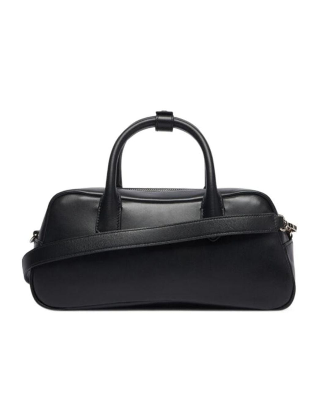 Emporio Armani Black Logo-Plaque Leather Tote Bag