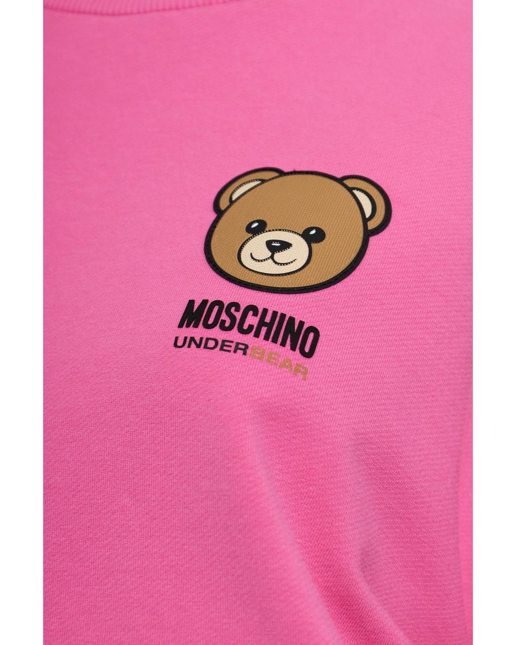Moschino Pink Active Teddy Logo Crewneck Sweatshirt