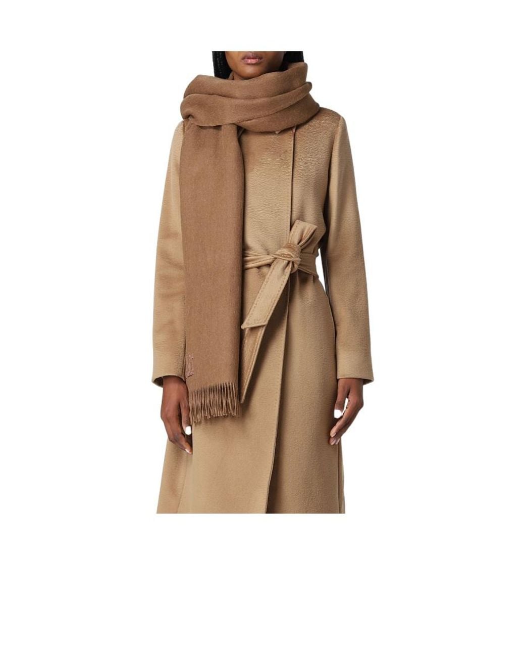Max Mara Brown Logo Scarf