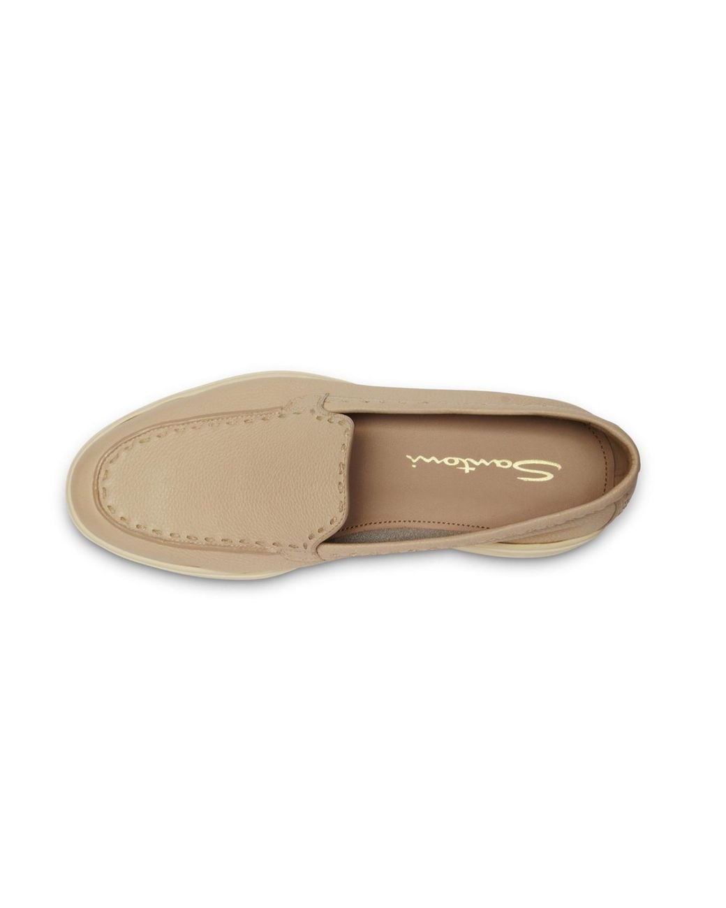 Santoni Natural Round Toe Loafers