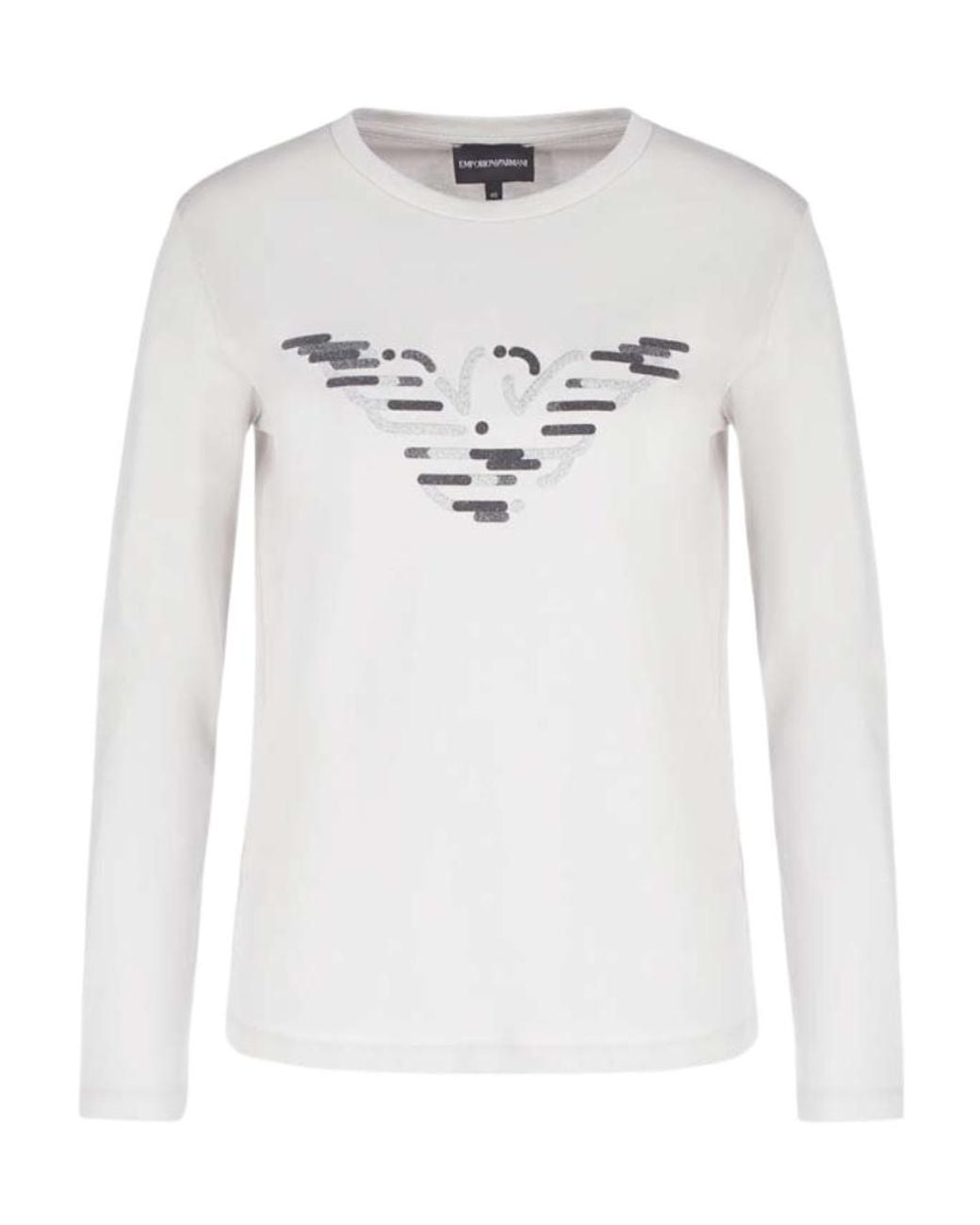 Emporio Armani White Logo Long-Sleeve T-Shirt