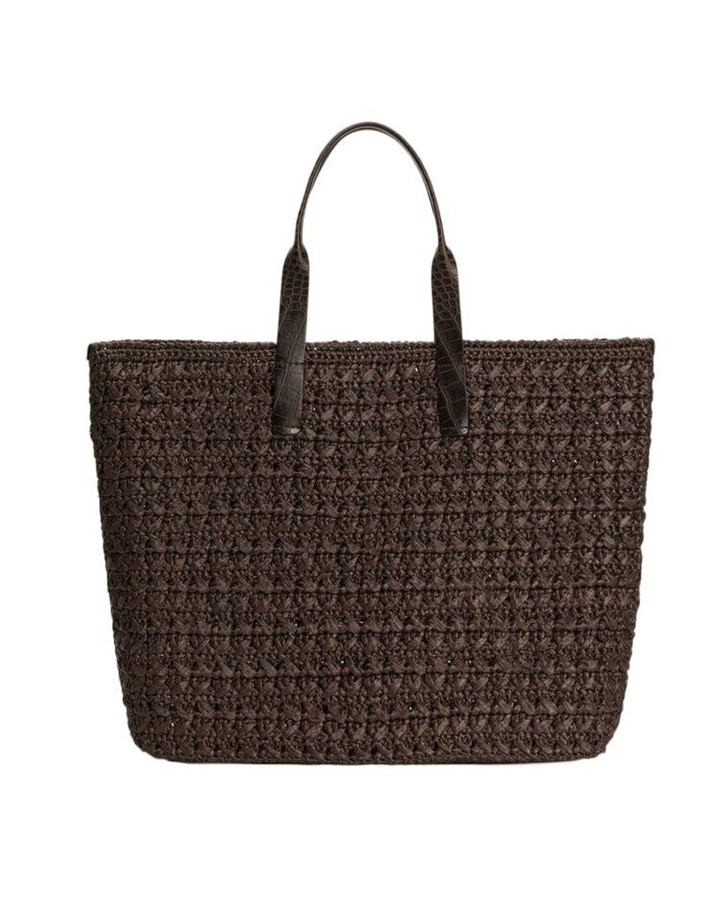 Dolce & Gabbana Brown Crochet Shopping Bag for men