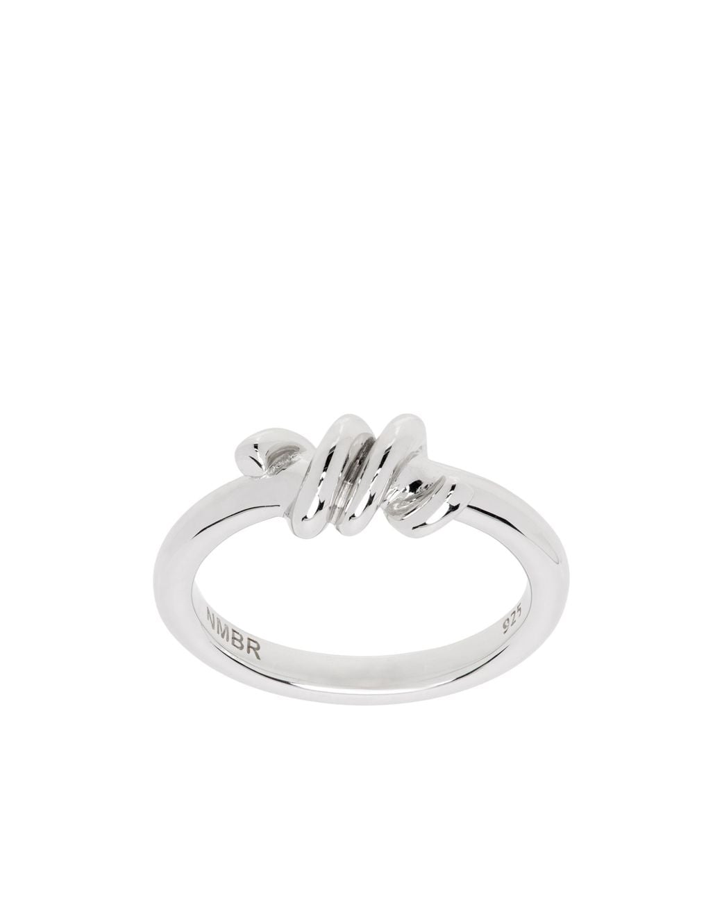 NUMBERING White Spiral Buckle Ring for men