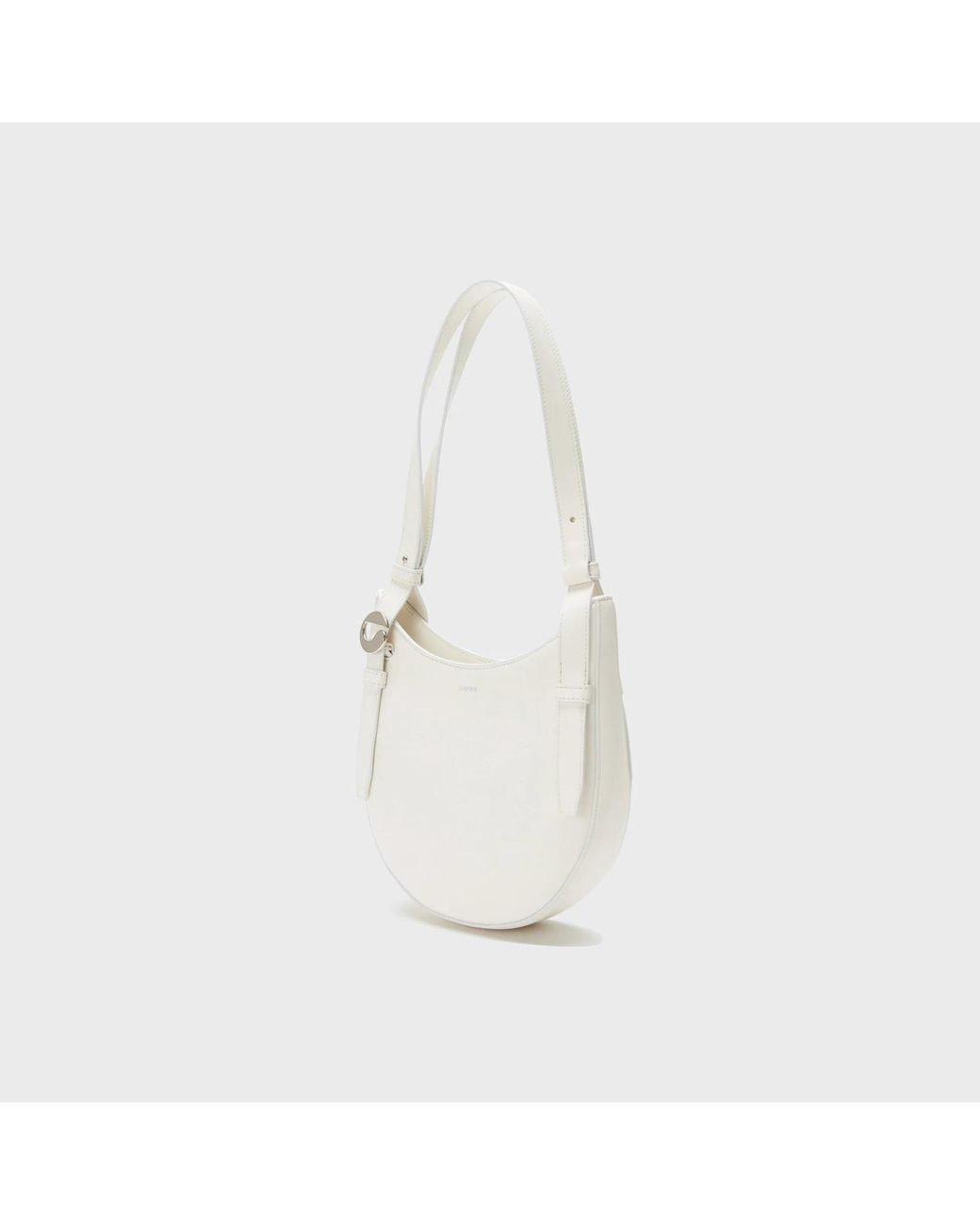 Coperni White Mini Logo-Buckle Tote Bag