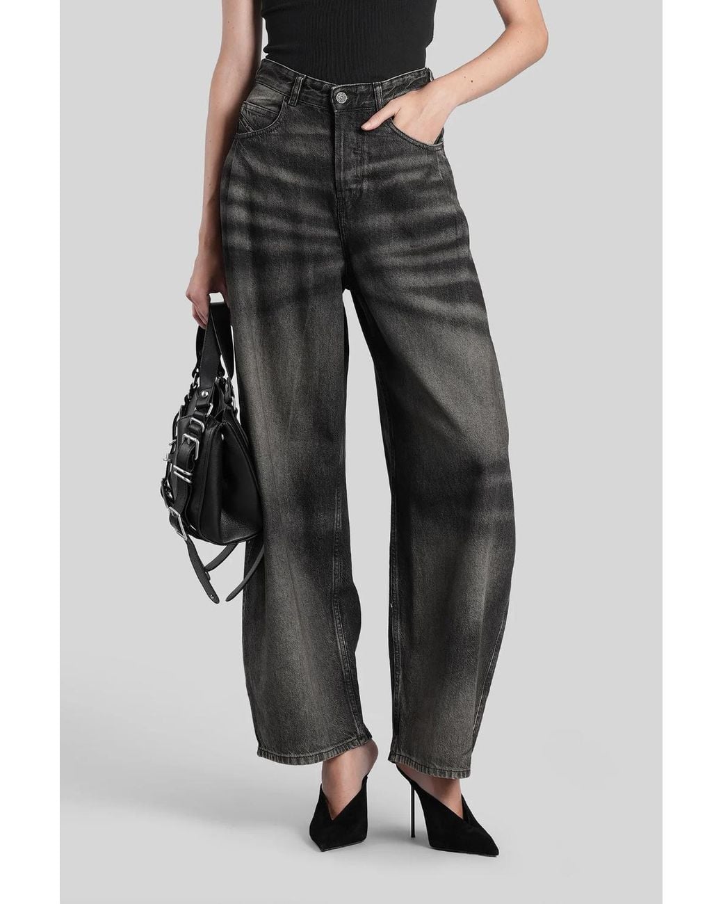DIESEL Gray D-Khelz-Fsj Logo Patch Jeans