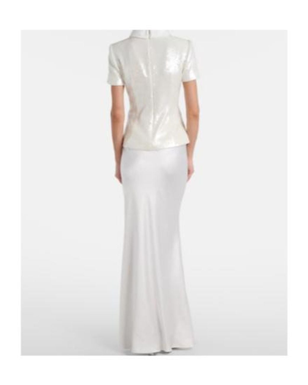Self-Portrait White Sequined Maxi Dress