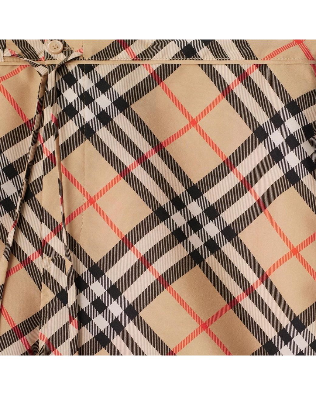 Burberry Brown Check Printed Drawstring Shorts
