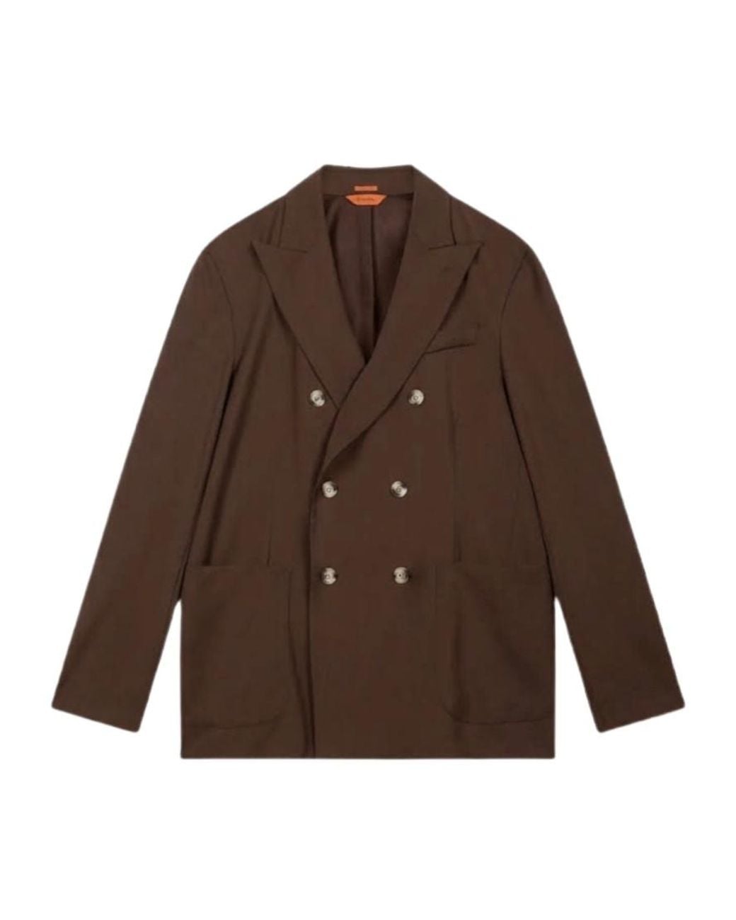 Barena Brown Double-Breasted Blazer for men