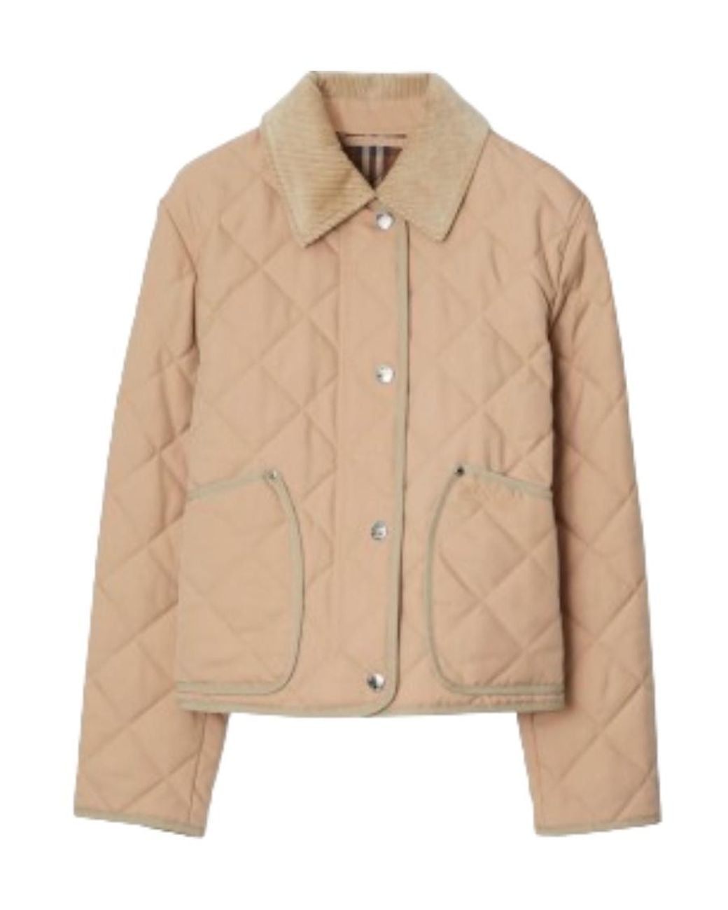 Burberry Natural Long-Sleeved Quilted Jacket